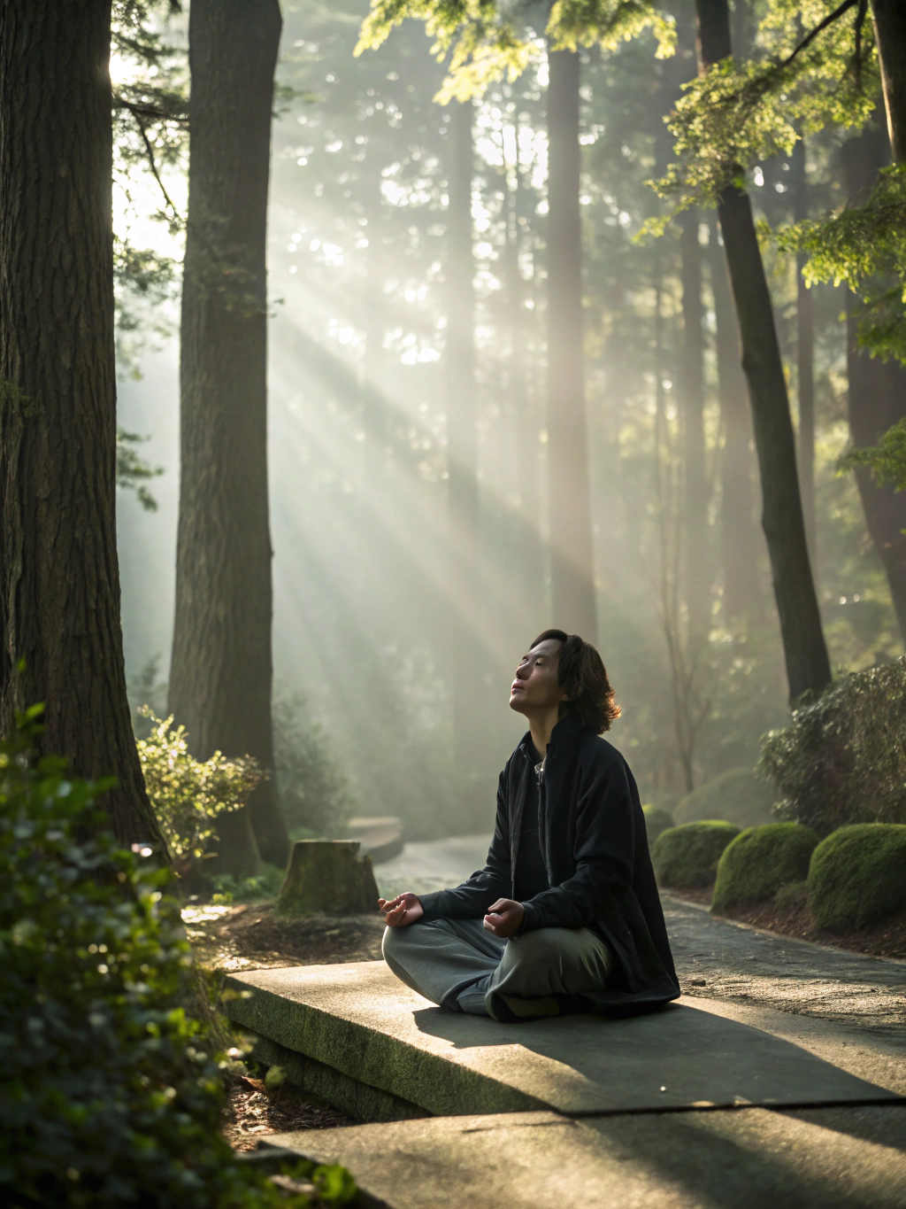 Person finding balance and alignment